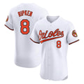 B.Orioles #8 Cal Ripken Player White Limited Elite Home Game Ldoa Stitched Jerseys