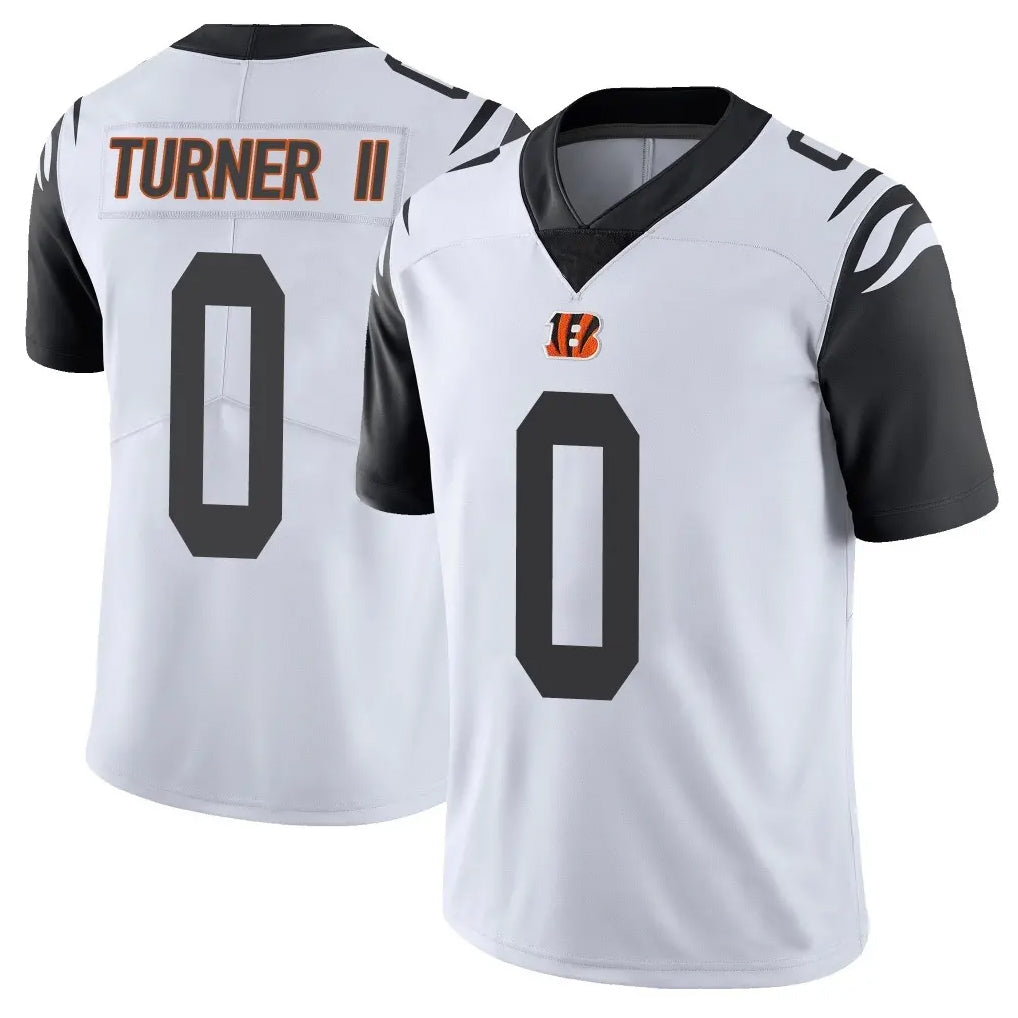 C.Bengals #0 DJ Turner II Player White Color Rush Vapor Untouchable Limted Home Game Ldoa Stitched Jerseys