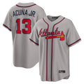 A.Braves #13 Ronald Acuna Jr Player Gray Home Game Ldoa Stitched Jerseys