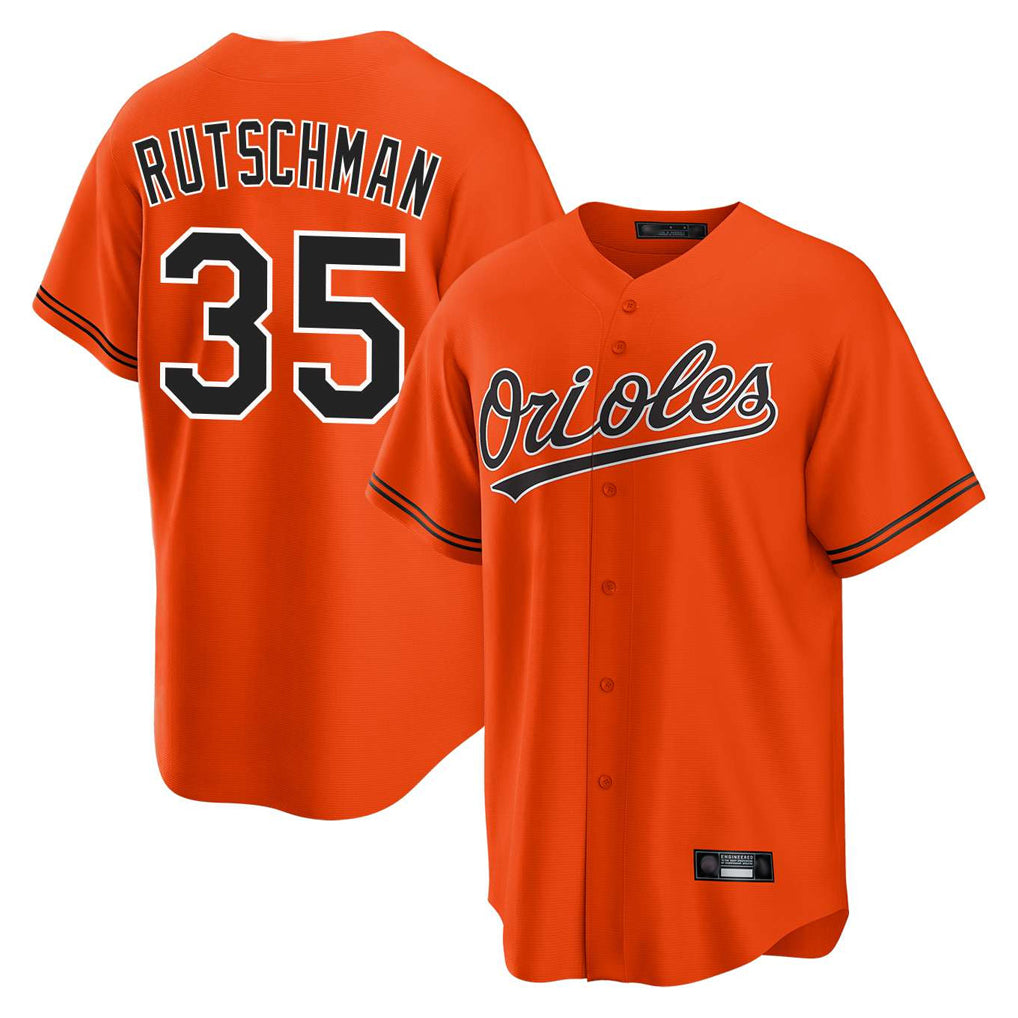 B.Orioles #35 Adley Rutschman Player Orange Home Game Ldoa Stitched Jerseys