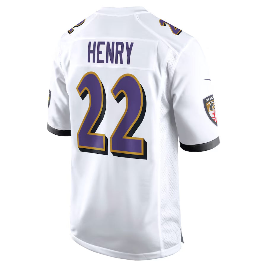 B.Ravens #22 Derrick Henry Player White Alternate Home Game Ldoa Stitched Jerseys