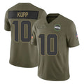 S.Seahawks #10 Cooper Kupp Player Olive 2025 Salute To Service Limited Home Game Ldoa Stitched Jerseys