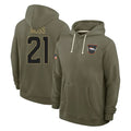 D.Broncos #21 Riley Moss Player Olive Salute to Service Pullover Hoodies Limited Ldoa Stitched Jerseys