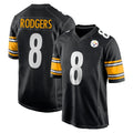 P.Steelers #8 Aaron Rodgers Player Black Home Game Ldoa Stitched Jerseys