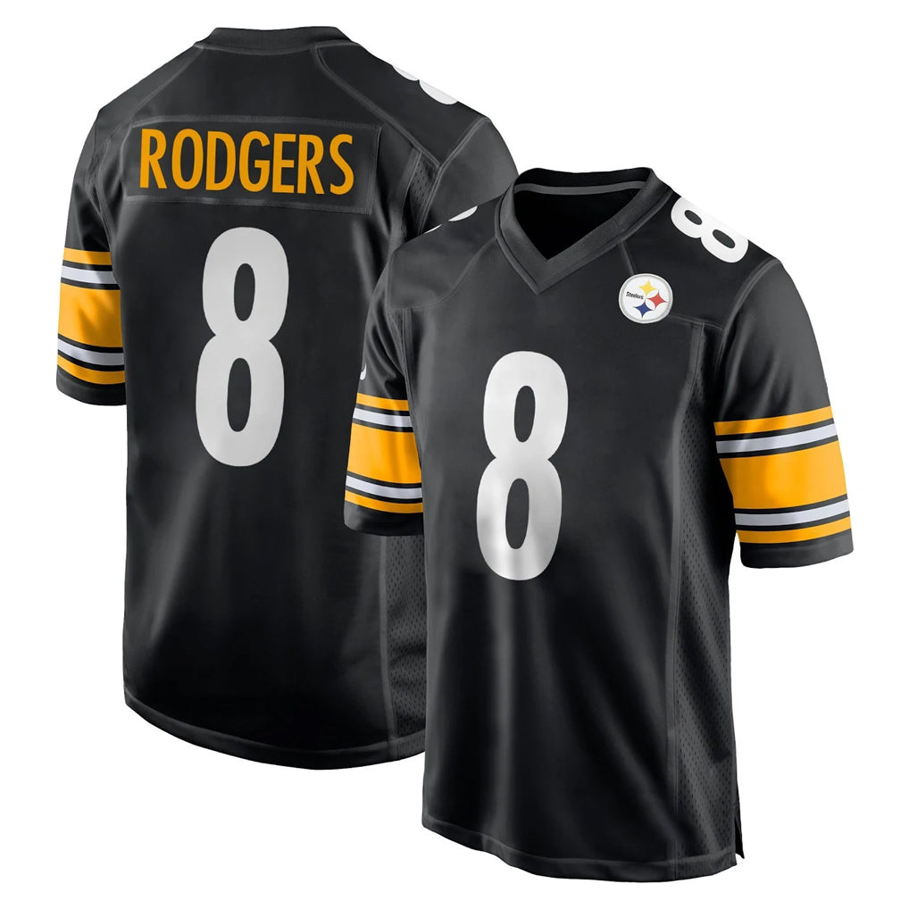 P.Steelers #8 Aaron Rodgers Player Black Home Game Ldoa Stitched Jerseys