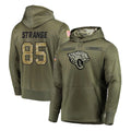 J.Jaguars #85 Brenton Strange Player Olive Salute to Service Pullover Hoodies Home Game Ldoa Stitched Jerseys