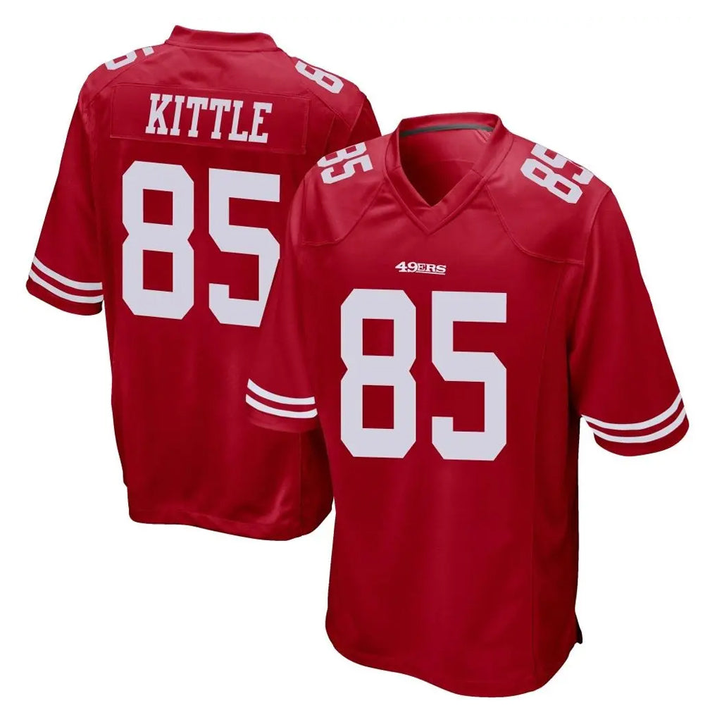 SF.49ers #85 George Kittle Player Red Home Game Ldoa Stitched Jerseys