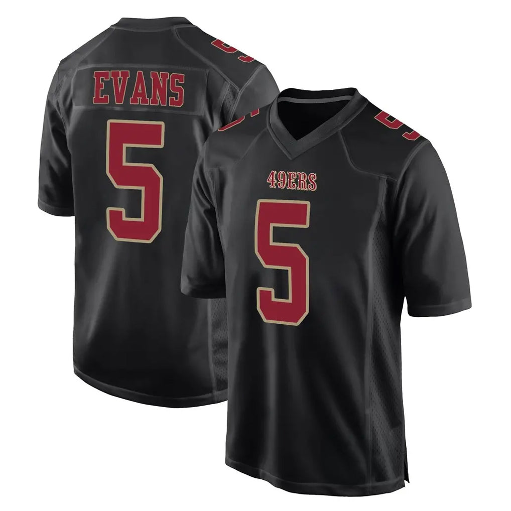 SF.49ers #5 Mike Evans Player Black Fashion Home Game Ldoa Stitched Jerseys