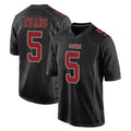 SF.49ers #5 Mike Evans Player Black Fashion Home Game Ldoa Stitched Jerseys
