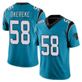 C.Panthers #58 Bobby Okereke Player Blue Vapor Untouchable Limited Game Ldoa Stitched Jerseys