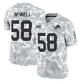 D.Lions #58 Penei Sewell Player Arctic Camo Salute To Service Limited Ldoa Stitched Jerseys
