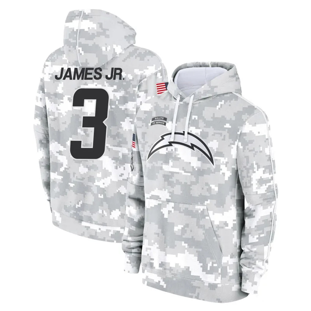 LA.Chargers #3 Derwin James Jr. Player Arctic Camo Salute to Service Hoodies Limited Game Ldoa Stitched Jerseys