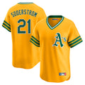 Athletics #21 Tyler Soderstrom Player Gold Cooperstown Collection T-shirt Game Ldoa Stitched Jerseys