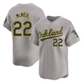 Athletics #22 Jeff McNeil Player Gray Road Limited Home Game Ldoa Stitched Jerseys