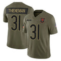 C.Bears #31 Dillon Thieneman Player Olive Salute to Service Limited Home Game Ldoa Stitched Jerseys