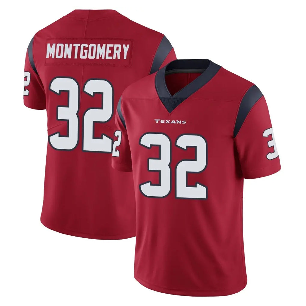 H.Texans #32 David Montgomery Player Red Limited Vapor Untouchable Home Game Ldoa Stitched Jerseys
