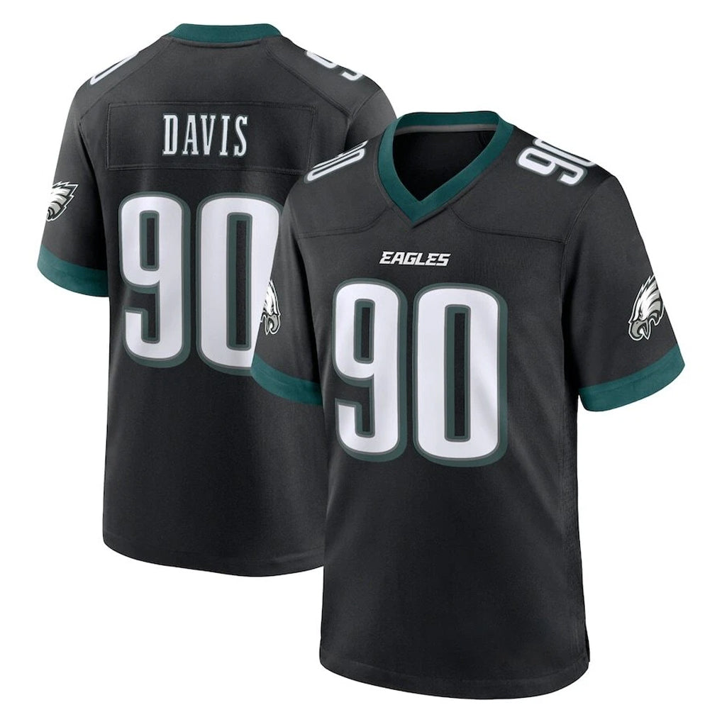 P.Eagles #90 Jordan Davis Player Black Game Home Ldoa Stitched Jerseys