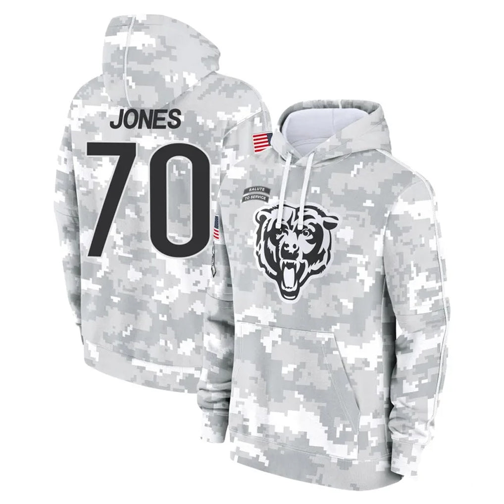 C.Bears #70 Braxton Jones Player Arctic Camo Salute to Service Pullover Hoodies Limited Ldoa Stitched Jerseys