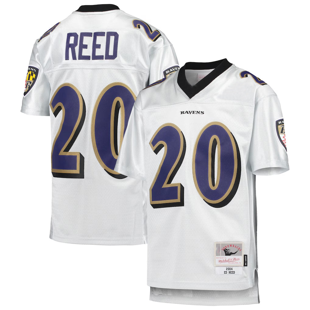 B.Ravens #20 Ed Reed Player White Mitchell & Ness Platinum Legacy Limtied Ldoa Stitched Jerseys