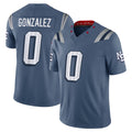 NE.Patriots #0 Christian Gonzalez Player Blue Limited Rivalries Collection Home Game Ldoa Stitched Jerseys