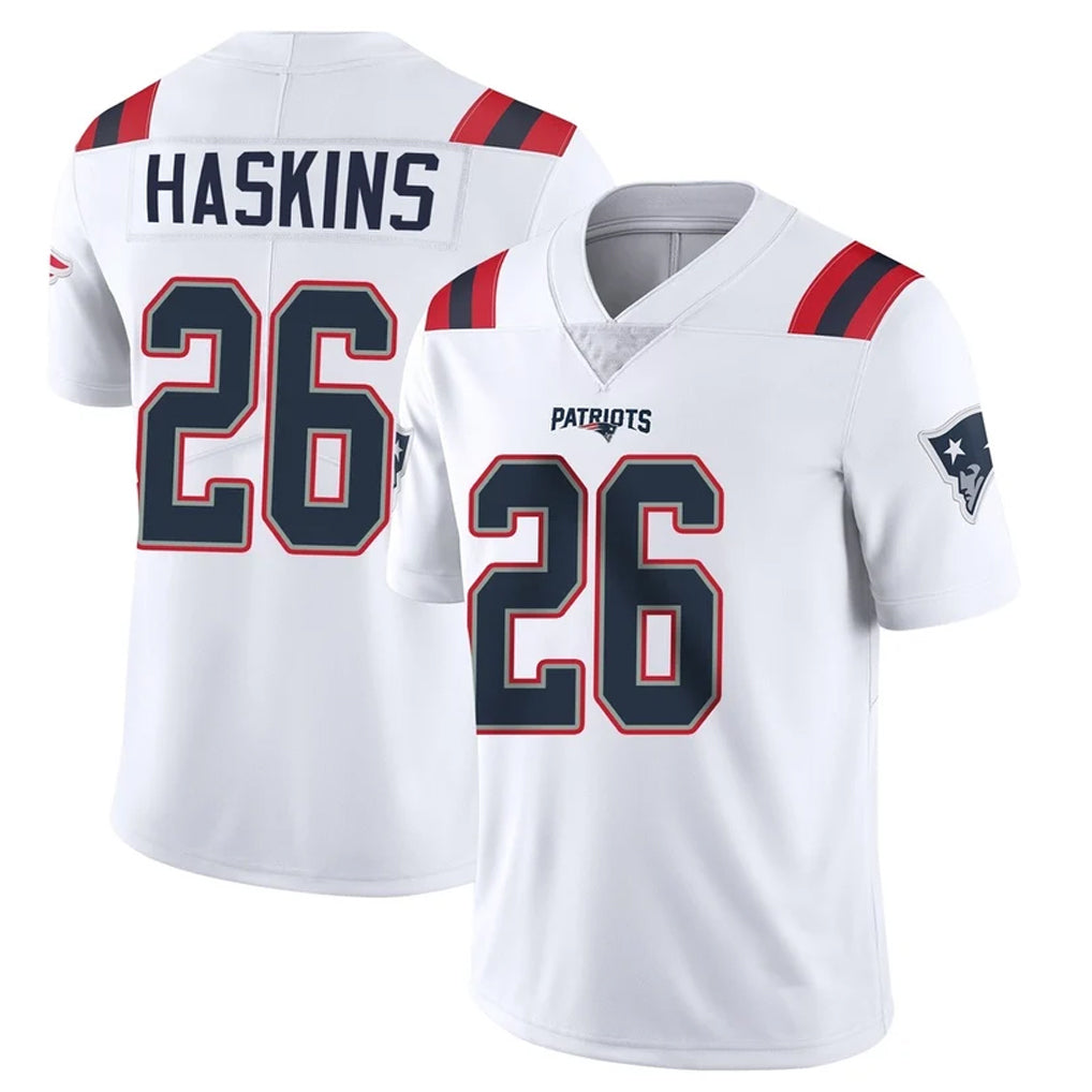 NE.Patriots #26 Hassan Haskins Player White Vapor Untouchable Home Game Ldoa Stitched Jerseys