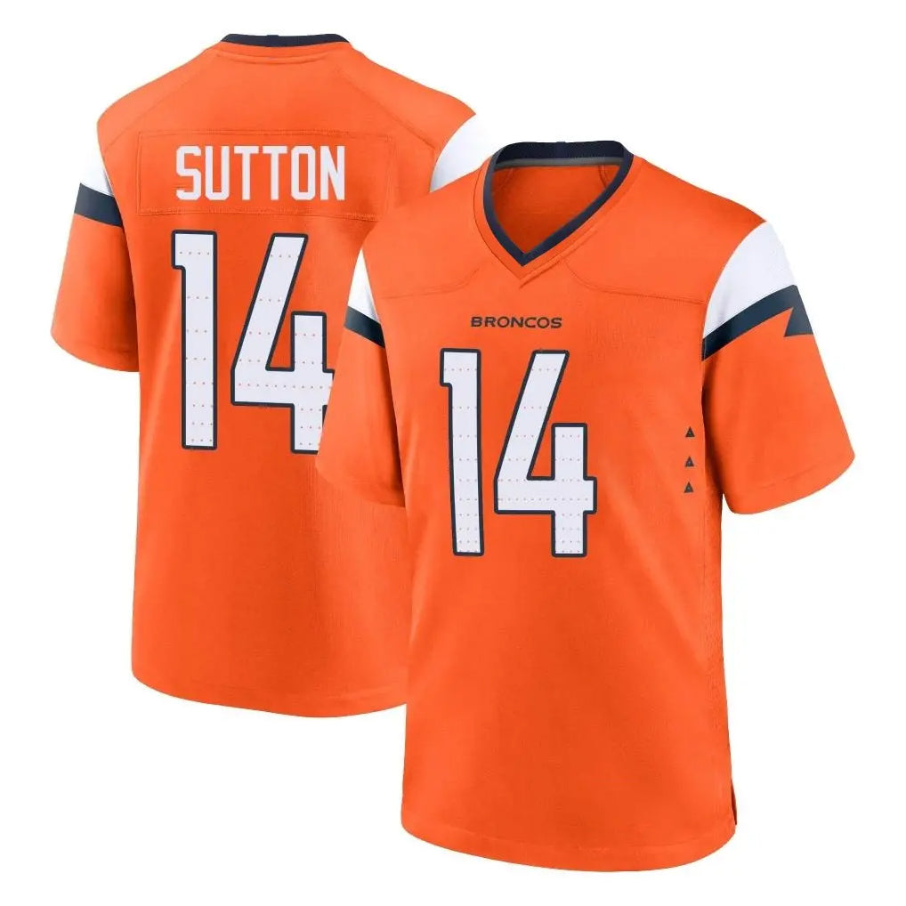 D.Broncos #14 Courtland Sutton Player Orange Home Game Ldoa Stitched Jerseys