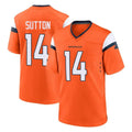 D.Broncos #14 Courtland Sutton Player Orange Home Game Ldoa Stitched Jerseys