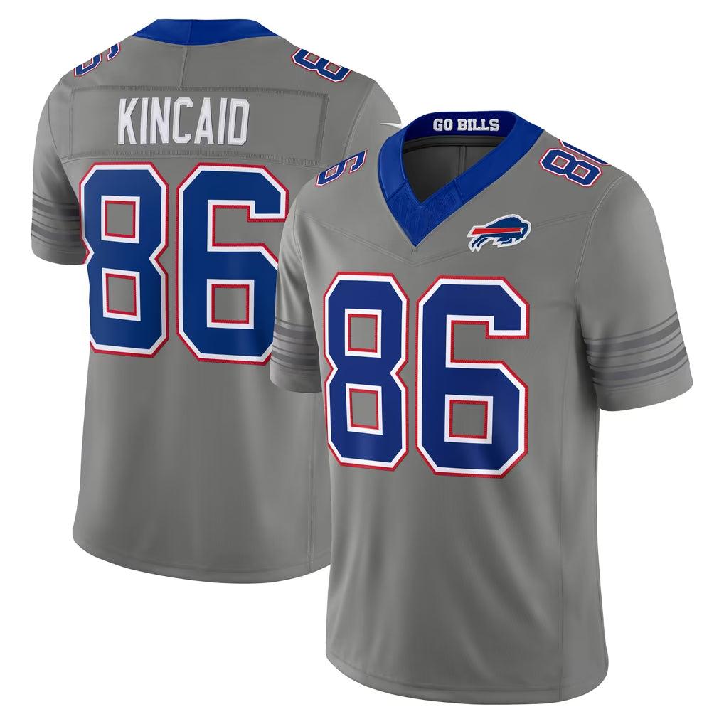 B.Bills #86 Dalton Kincaid Player Gray Limited Nickel City Home Game Xdoa Stitched Jerseys