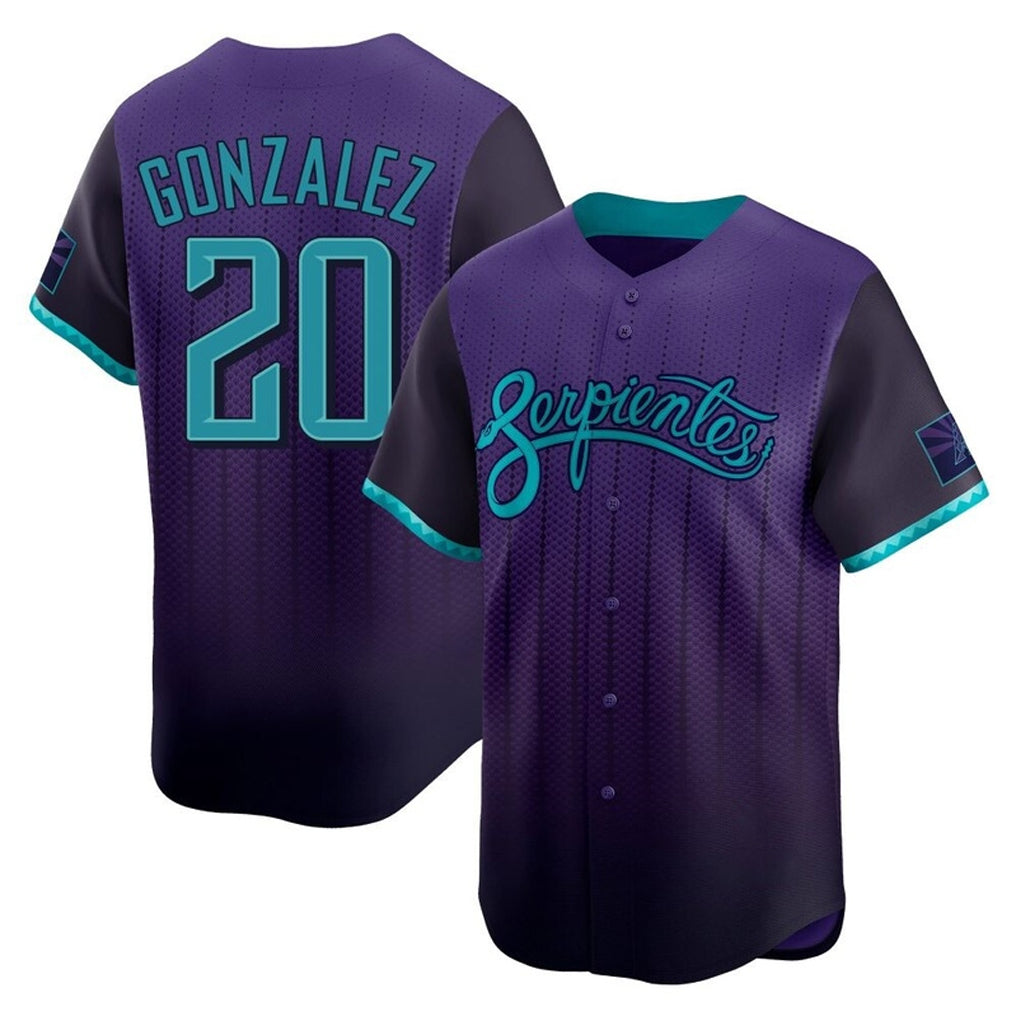 A.Diamondbacks #20 Luis Gonzalez Player Purple City Connect Limited Home Game Ldoa Stitched Jerseys