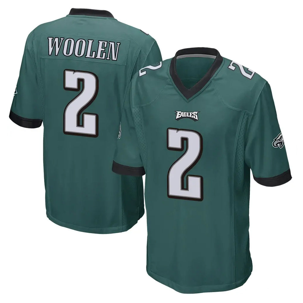 P.Eagles #2 Riq Woolen Player Team Color Green Home Game Ldoa Stitched Jerseys