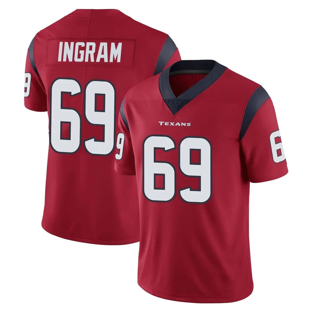 H.Texans #69 Ed Ingram Player Red Limited Vapor Untouchable Home Game Ldoa Stitched Jerseys