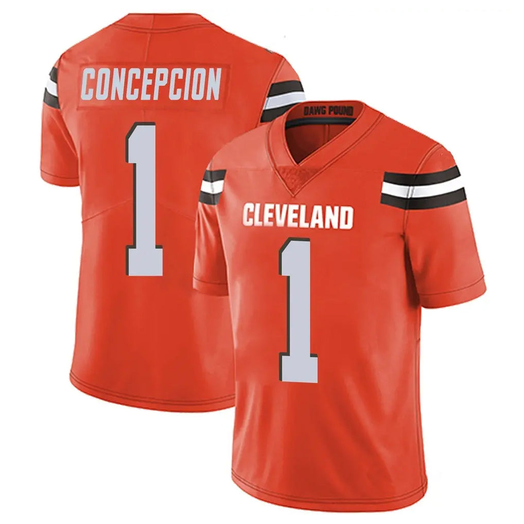 C.Browns #1 KC Concepcion Player Orange Alternate Vapor Untouchable Limited Home Game Ldoa Stitched Jerseys