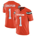 C.Browns #1 KC Concepcion Player Orange Alternate Vapor Untouchable Limited Home Game Ldoa Stitched Jerseys