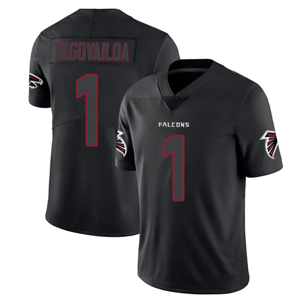 A.Falcons #1 Tua Tagovailoa Player Black Impact Limited Game Ldoa Stitched Jerseys