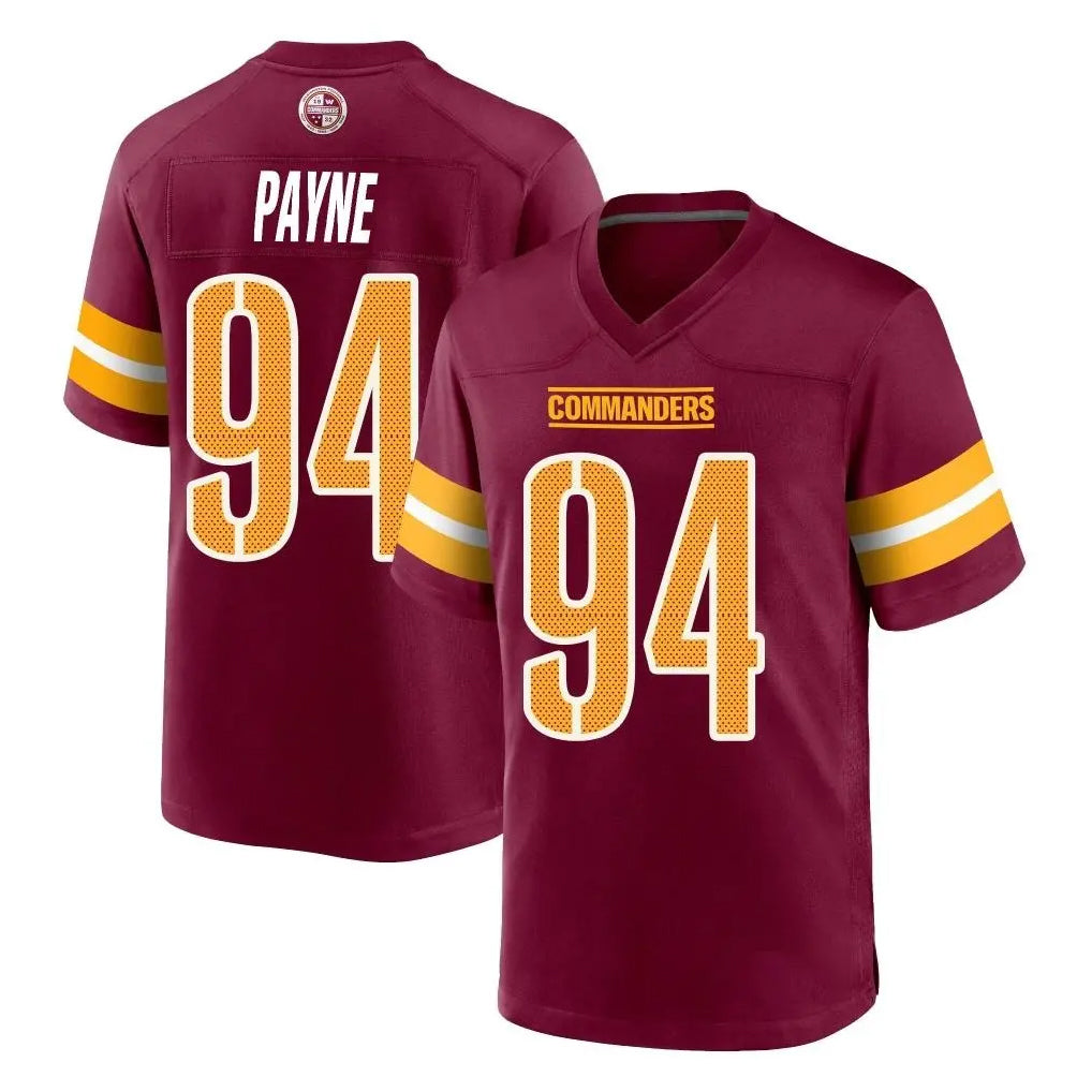 W.Commanders #94 Daron Payne Player Burgundy Home Game Ldoa Stitched Jerseys