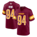 W.Commanders #94 Daron Payne Player Burgundy Home Game Ldoa Stitched Jerseys