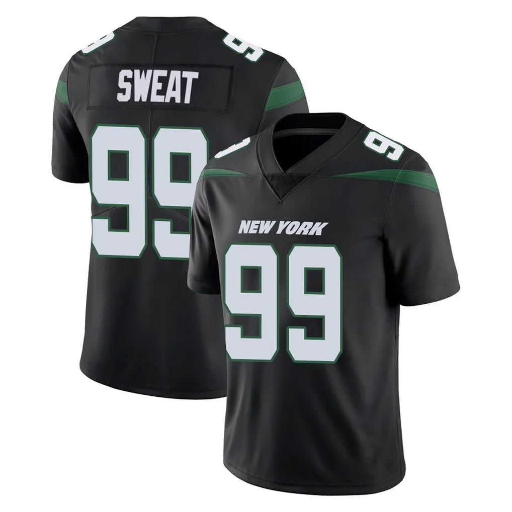 NY.Jets #99 T'Vondre Sweat Player Stealth Black Limited Vapor Home Game Ldoa Stitched Jerseys