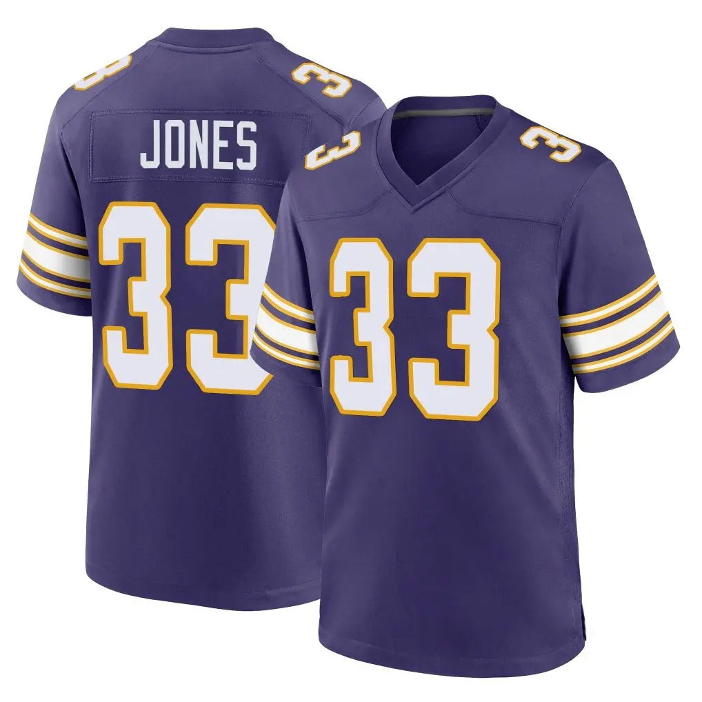 M.Vikings #33 Aaron Jones Sr. Player Purple Classic Home Game Ldoa Stitched Jerseys