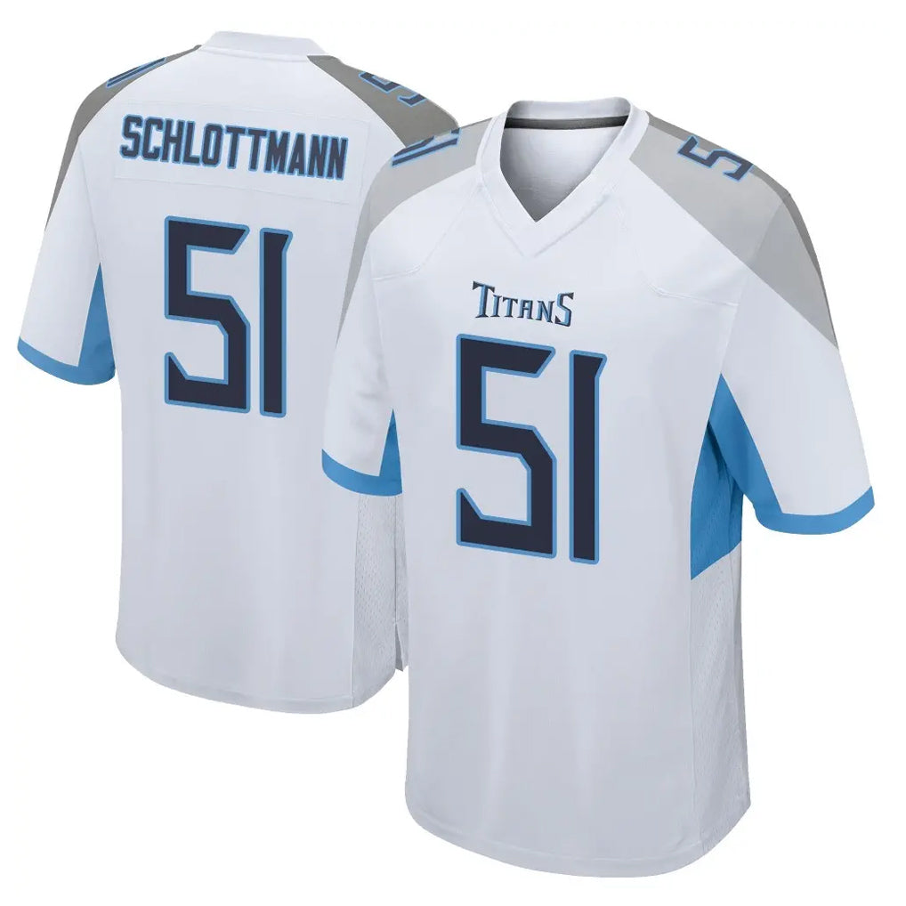 T.Titans #51 Austin Schlottmann Player White Home Game Ldoa Stitched Jerseys