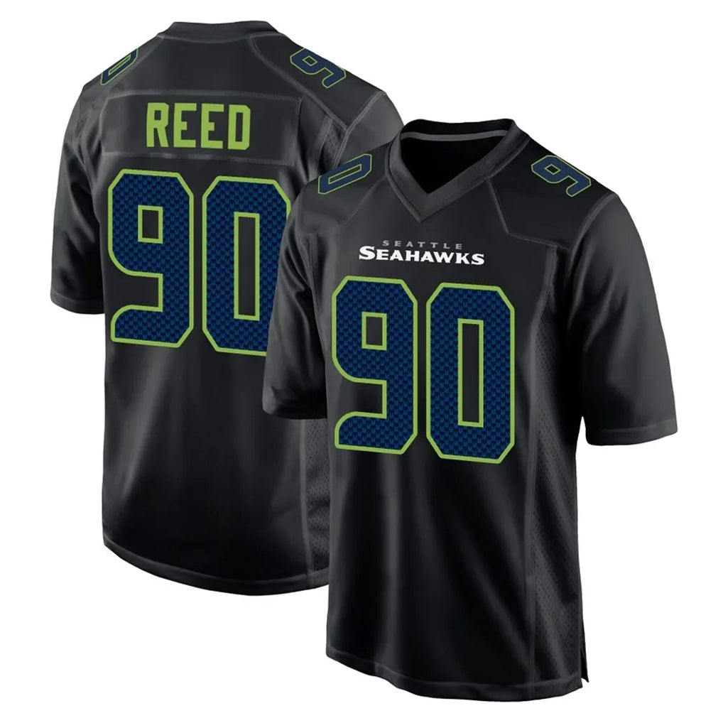 S.Seahawks #90 Jarran Reed Player Black Limited Fashion Home Game Ldoa Stitched Jerseys