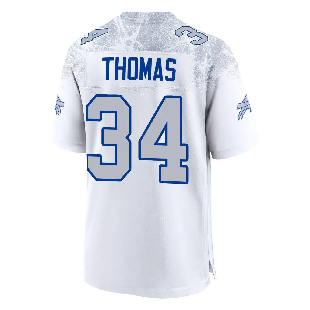 B.Bills #34 Thurman Thomas Player White Rivalries Collection Game Ldoa Stitched Jerseys
