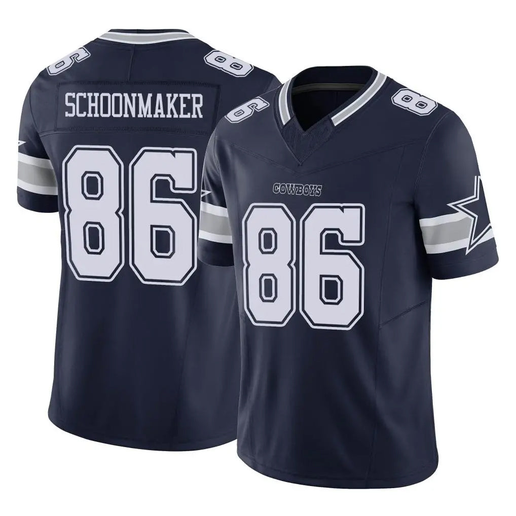 D.Cowboys #86 Luke Schoonmaker Player Navy Limited Vapor F.U.S.E. Home Game Kdoa Stitched Jerseys