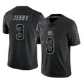 C.Browns #3 Jerry Jeudy Player Black Reflective Home Game Ldoa Stitched Jerseys