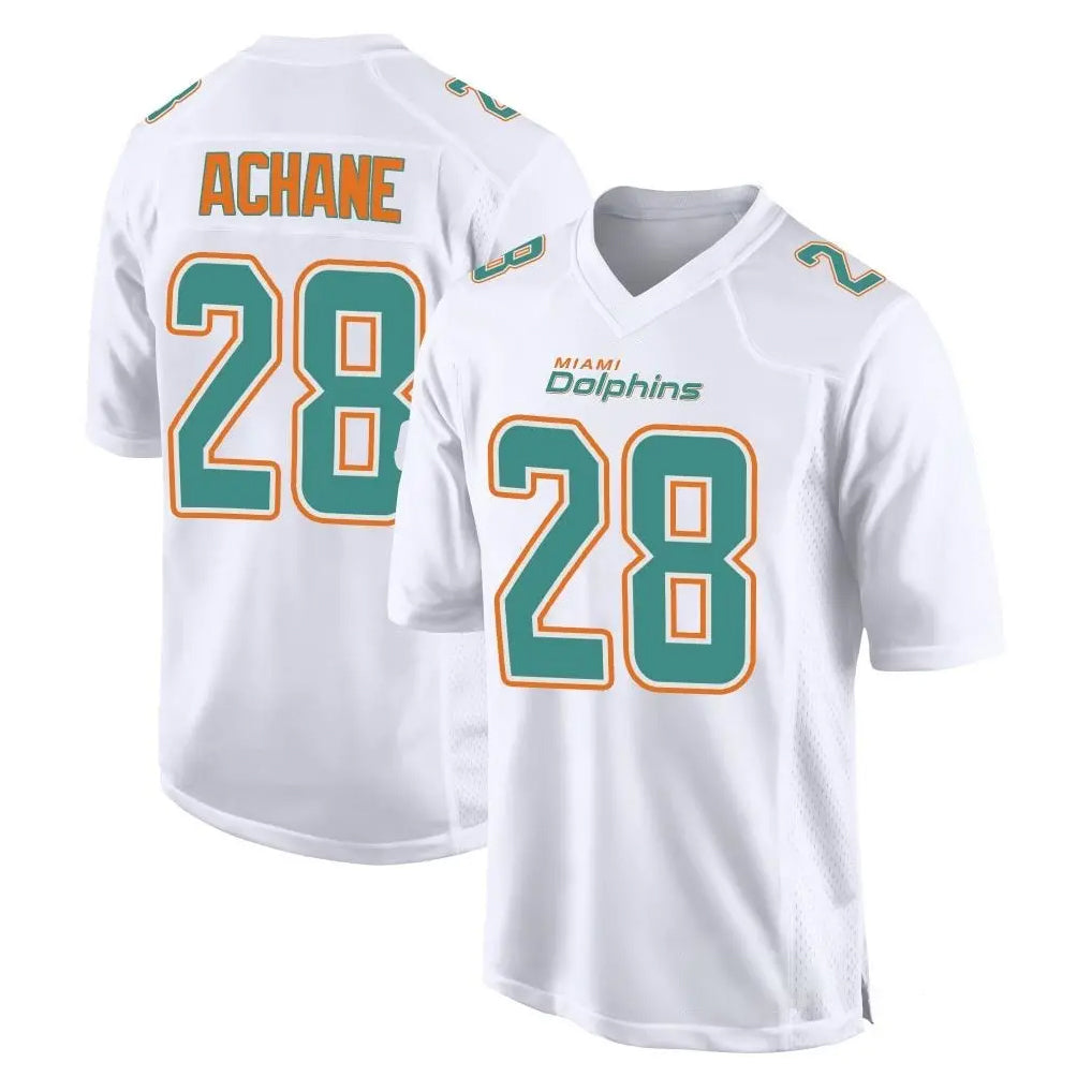 M.Dolphins #28 De'Von Achane Player White Fashion Home Game Ldoa Stitched Jerseys