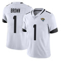 J.Jaguars #1 Montaric Brown Player White Vapor Untouchable Limited Home Game Ldoa Stitched Jerseys