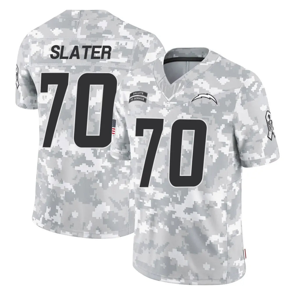 LA.Chargers #70 Rashawn Slater Player Arctic Camo Salute To Service Limited Game Ldoa Stitched Jerseys