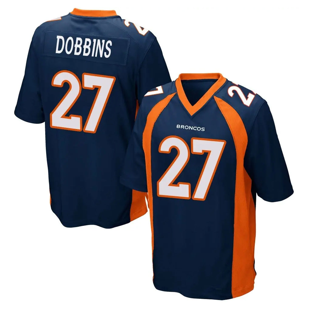 D.Broncos #27 J.K. Dobbins Player Navy Game Ldoa Stitched Jerseys