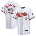 B.Orioles #12 Dylan Beavers Player White USA 250 Fourth of July Home Game Ldoa Stitched Jerseys
