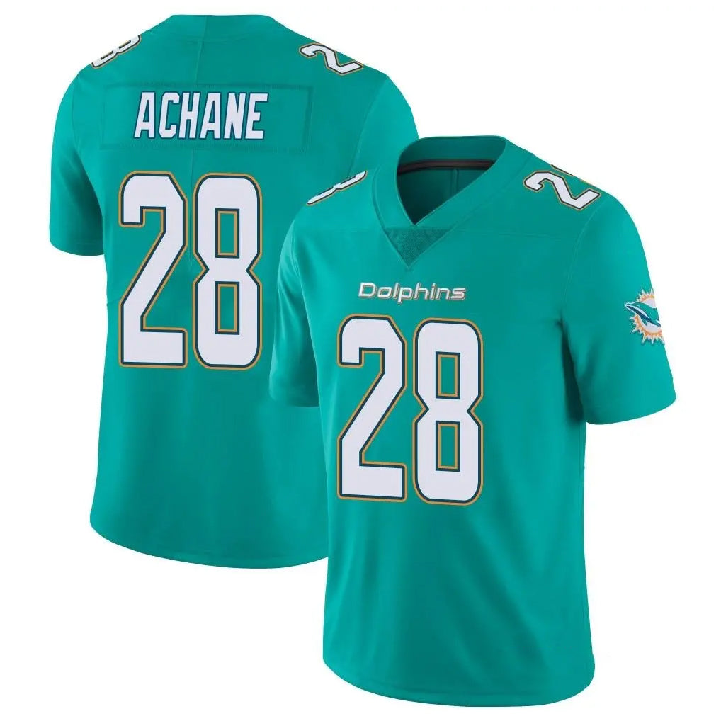 M.Dolphins #28 De'Von Achane Player Aqua Limited Vapor Untouchable Home Game Ldoa Stitched Jerseys