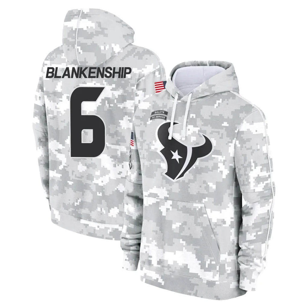H.Texans #6 Reed Blankenship Player Arctic Camo Salute to Service Hoodies Limited Game Ldoa Stitched Jerseys